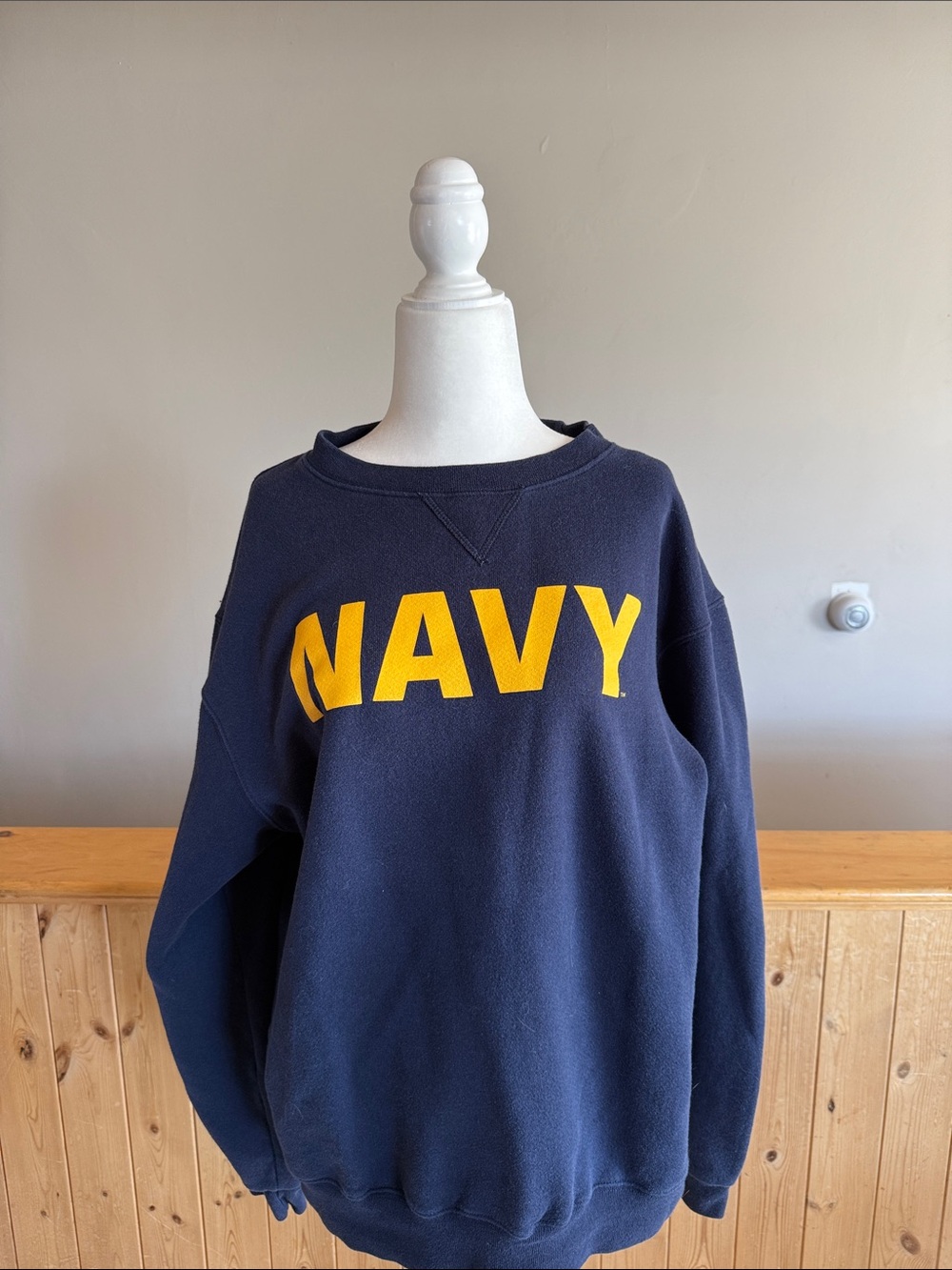 Soffe Navy Blue Sweatshirt with Yellow NAVY Logo